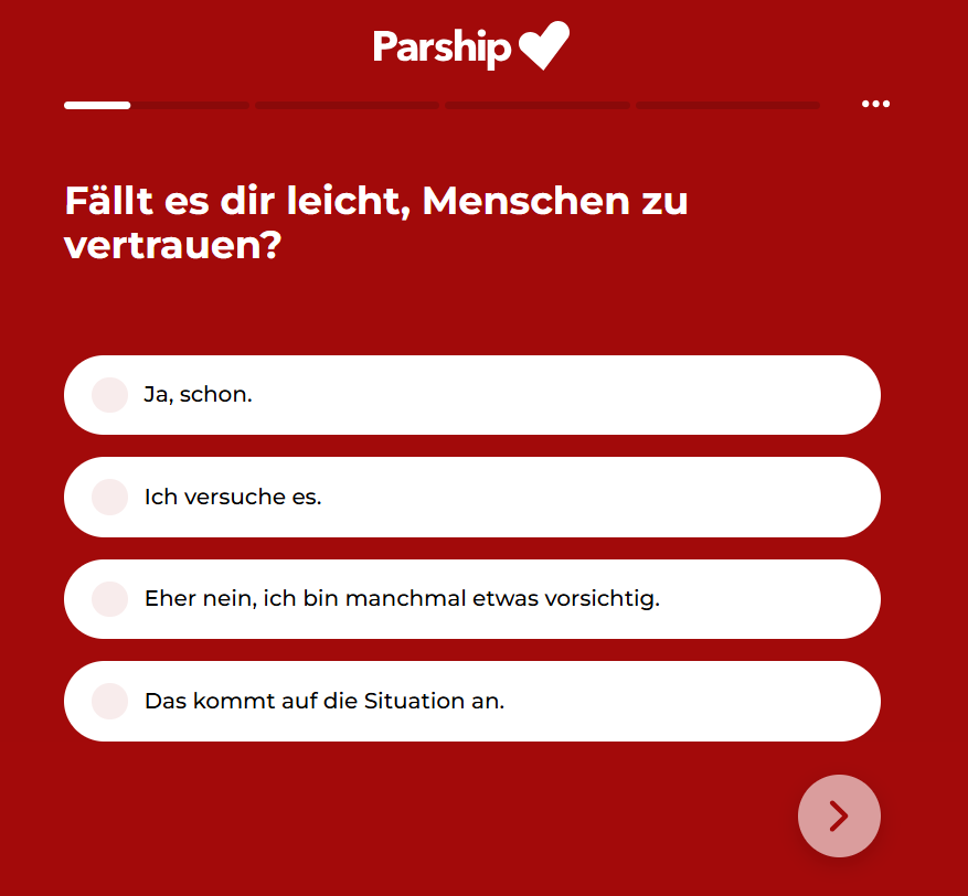 Parship Persönlichkeitstest 1